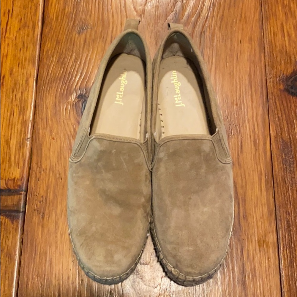 Oatmeal suede espadrille flats
